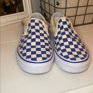 Navy blue checkered vans